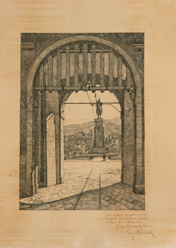 GAMC - Galleria di Arte Moderna - Opera : Porta di Lucca e monumento ai caduti - autore: 1074, Bernabò Ilio, Porta di Lucca e monumento ai caduti , immagine