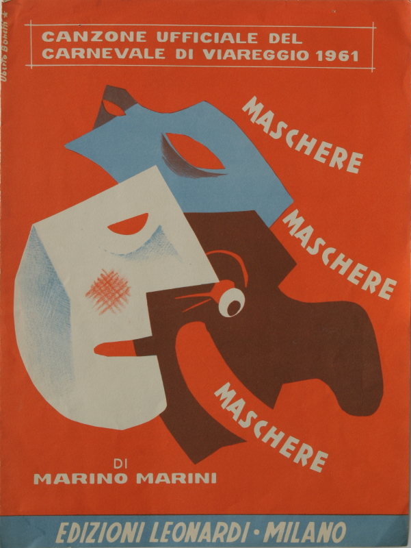 Copertina-spartito della canzone ufficiale del Carnevale di Viareggio 1961