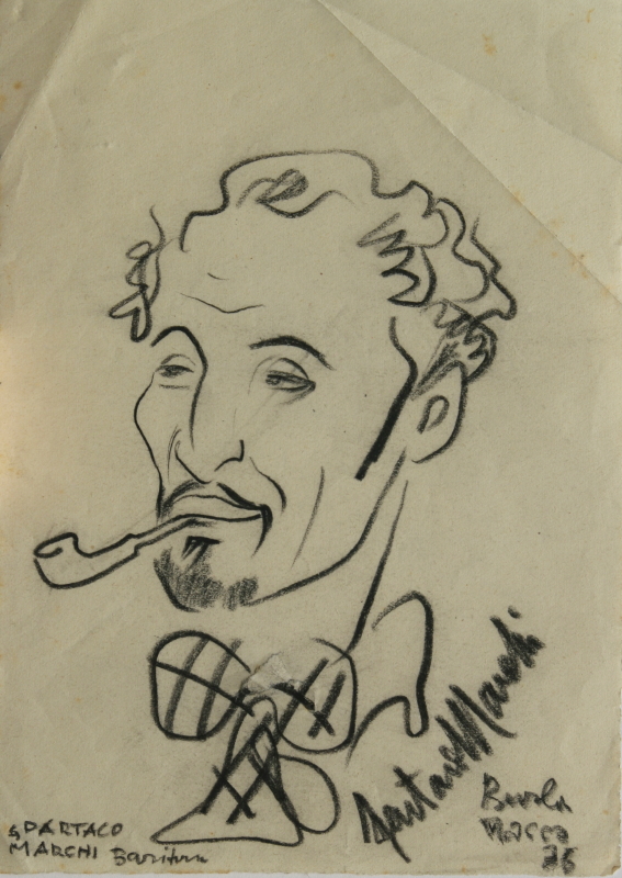 Caricatura del baritono Spartaco Marchi