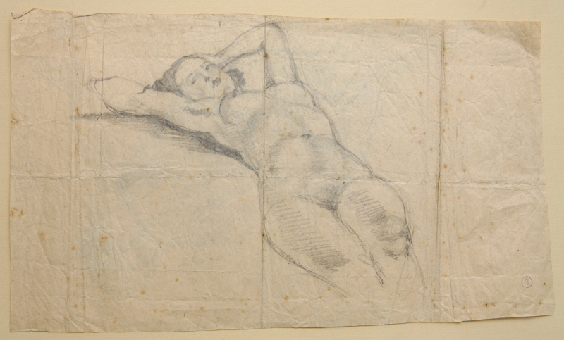 Studio di nudo femminile (verso)