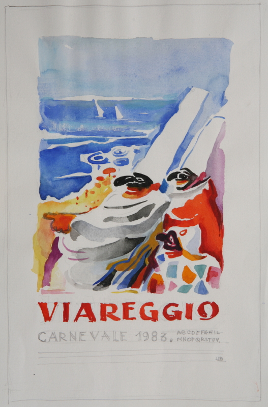 Studio per la locandina del Carnevale di Viareggio 1983