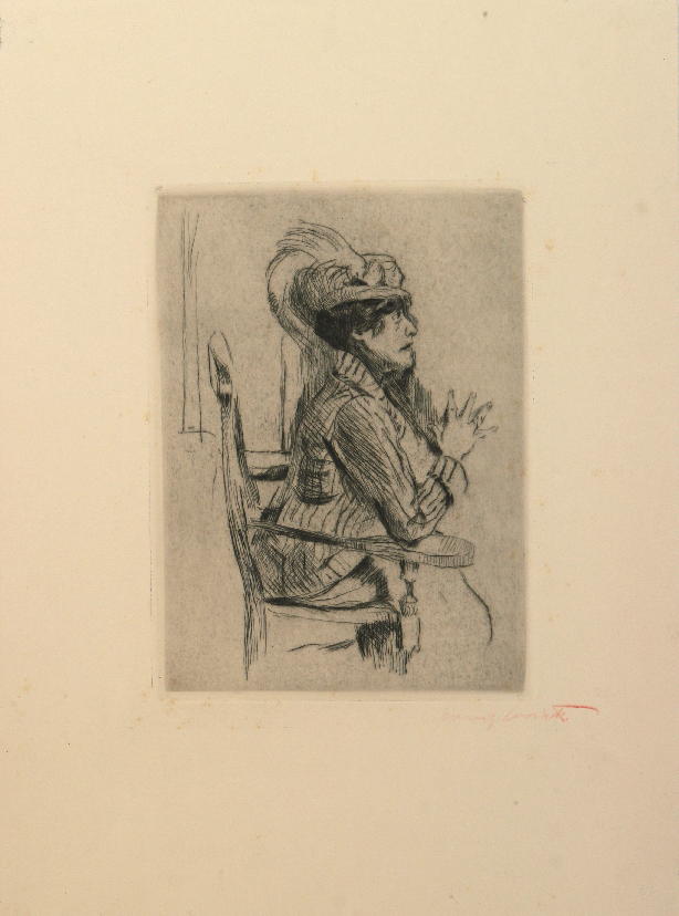 Dame mit Federhut