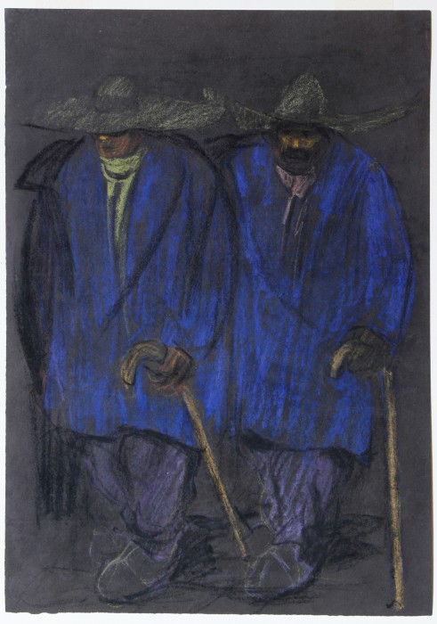 Viandanti con largo cappello