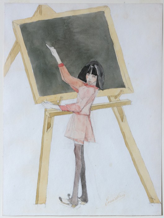 Scolara alla lavagna