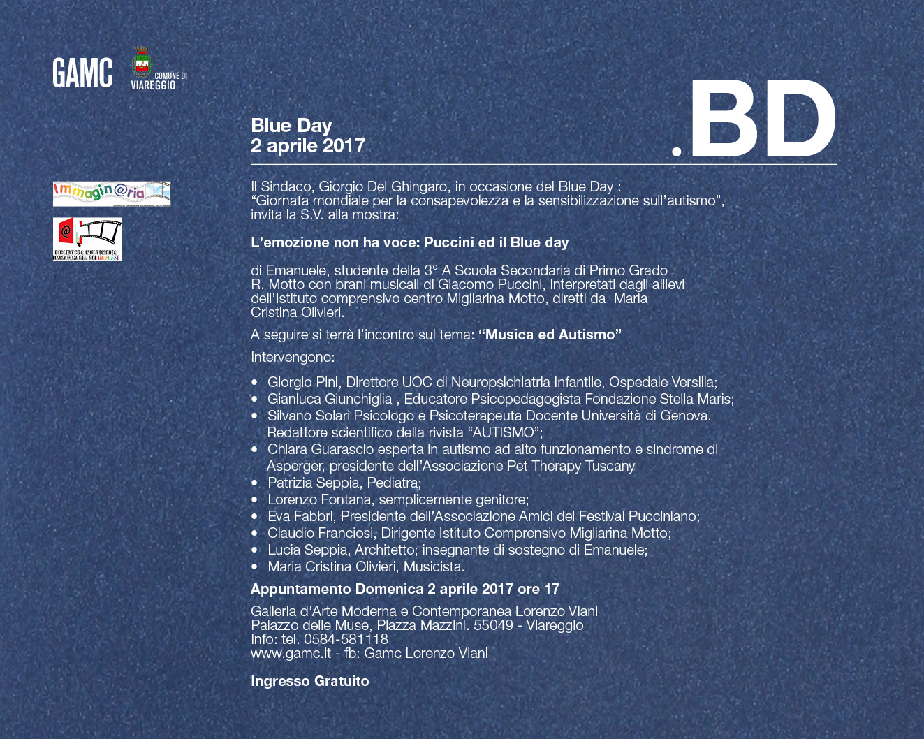 GAMC - Galleria di Arte Moderna - Mostra : Blue day: : EMOZIONE NON HA VOCE: GIACOMO PUCCINI ED IL BLUE DAY, immagine