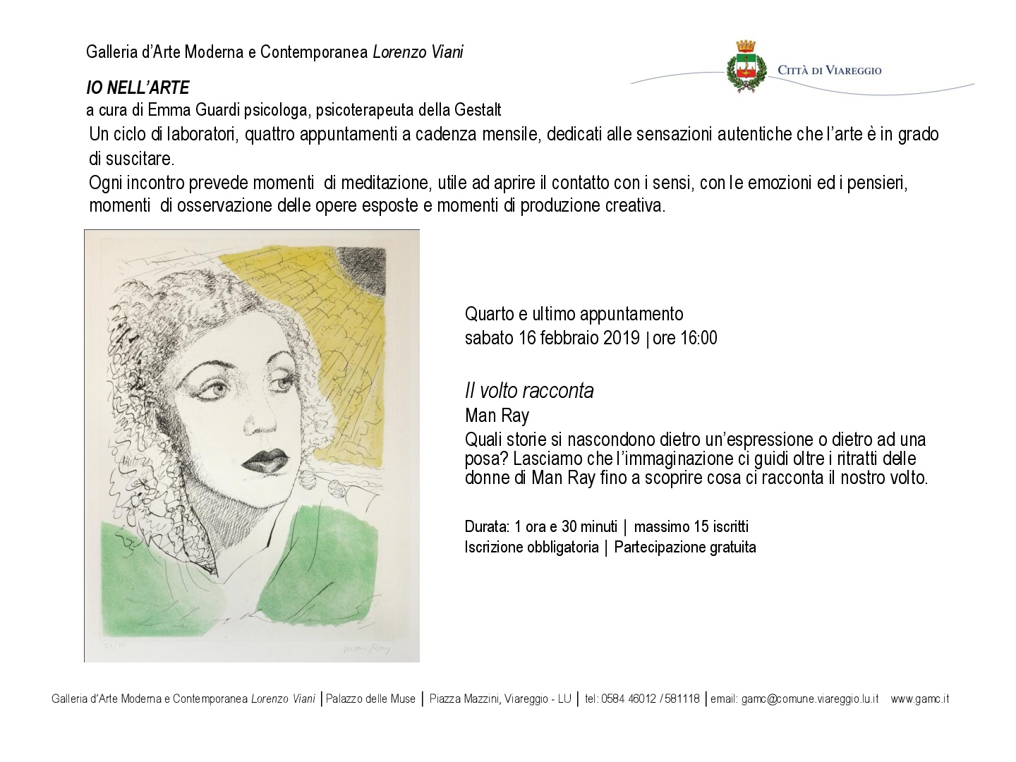 GAMC - Galleria di Arte Moderna - Mostra : Progetto IO NELL ARTE. IV appuntamento: IL VOLTO RACCONTA, immagine